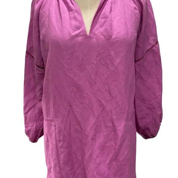 NWT LOFT Petite Cutout Linen-Blend Pocket Dress – Lilac Taffy – Size Petite Medi - Picture 7 of 8